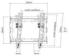 Sbox PLB-3422T-2 23-43 dönthető fali TV konzol Tv kiegészítők - Fali tartó / konzol - Fali tv tartó - 508519