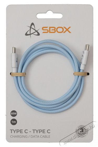 Sbox TYPE-C-1-BL 1 60W Type-C kék adat- és töltőkábel Iroda és számítástechnika - Számítógép tartozék - USB kábel - 507655