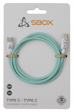 Sbox TYPE-C-1-G 1m 60W Type-C zöld adat- és töltőkábel Tv kiegészítők - Kábel / csatlakozó - USB kábel - 507721