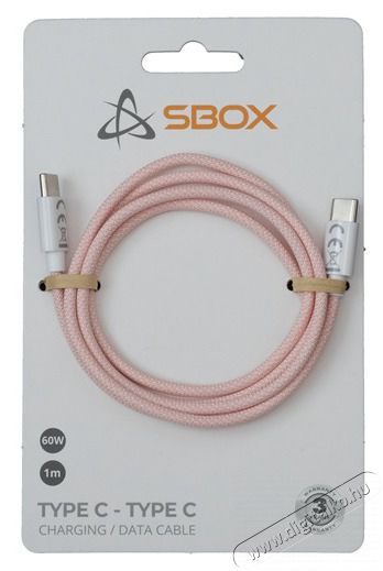 Sbox TYPE-C-1-P 1m 60W Type-C pink adat- és töltőkábel Tv kiegészítők - Kábel / csatlakozó - USB kábel - 507722