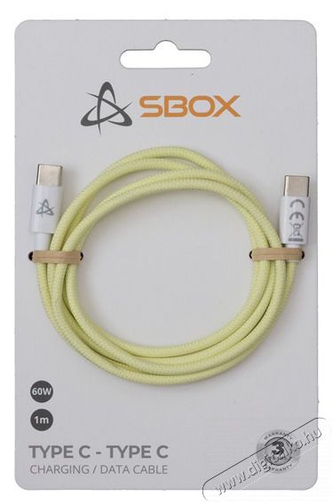 Sbox TYPE-C-1-Y 1m 60W Type-C sárga adat- és töltőkábel Tv kiegészítők - Kábel / csatlakozó - USB kábel - 507723