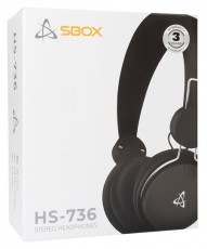 Sbox HS-736B fekete mikrofonos fejhallgató Audio-Video / Hifi / Multimédia - Fül és Fejhallgatók - Fülhallgató mikrofonnal / headset - 514361