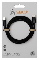 Sbox TYPE-C-1-B 1 60W Type-C fekete adat- és töltőkábel Iroda és számítástechnika - Számítógép tartozék - USB kábel - 514362