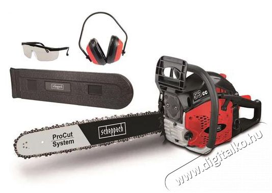 SCHEPPACH BKS 5300 S - 53 cm3 + ajándék védőszemüveg + fülvédő benzinmotoros láncfűrész Háztartás / Otthon / Kültér - Kültér / kerti termék / grill - Láncfűrész - 501838