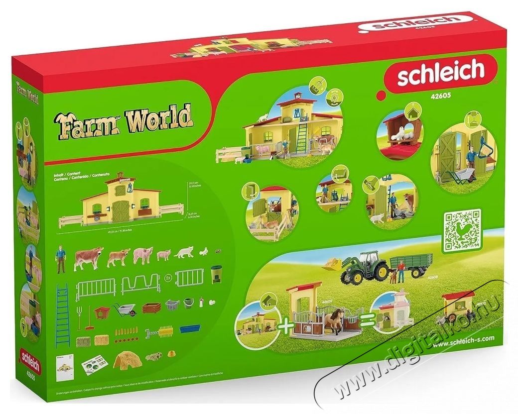 Schleich Nagy farm &aacute;llatokkal &eacute;s tartoz&eacute;kokkal 42605 H&aacute;ztart&aacute;s / Otthon / K&uuml;lt&eacute;r - J&aacute;t&eacute;k / Sport - J&aacute;t&eacute;kfigura - 532141