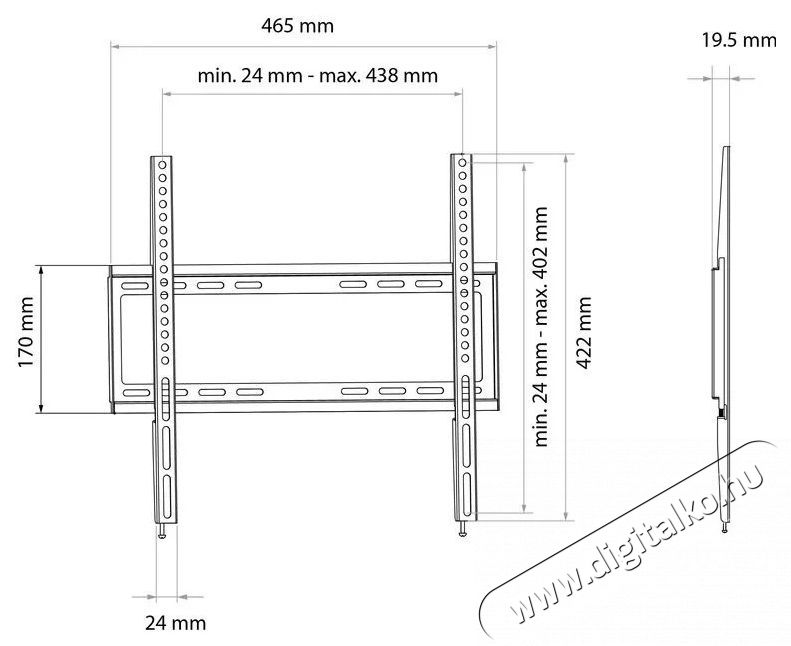 SCHWAIGER Fixed 2 LWHF5535513 32 - 75 LCD TV falitart&oacute; Tv kieg&eacute;sz&iacute;tők - Fali tart&oacute; / konzol - Fali tv tart&oacute; - 531478