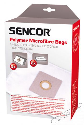 Sencor Porzsák SVC 660, SVC 670 porszívóhoz (5db) Háztartás / Otthon / Kültér - Porszívó / takarítógép - Porzsák / portartály - 260682