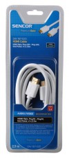 Sencor SAV 167-025W HDMI kábel 2,5m Tv kiegészítők - Kábel / csatlakozó - Hdmi kábel - 277314