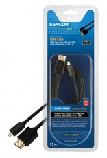 Sencor SAV 173-015 HDMI A/M - D (micro) /M kábel 1,5m Tv kiegészítők - Kábel / csatlakozó - Hdmi kábel - 295506