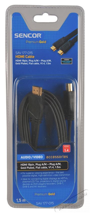 Sencor SAV 177-015 HDMI kábel 1,5m Tv kiegészítők - Kábel / csatlakozó - Hdmi kábel - 277317