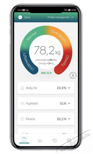 Sencor SBS 8800BK fitnesz személy mérleg - kék Szépségápolás / Egészség - Mérleg - Személy mérleg - 361478