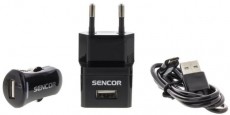 Sencor SCO 515-000BK USB hálózati és autós töltő szett Mobil / Kommunikáció / Smart - Mobiltelefon kiegészítő / tok - Hálózati-, autós töltő - 310353