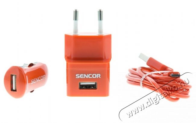 Sencor SCO 515-000RD USB h&aacute;l&oacute;zati &eacute;s aut&oacute;s t&ouml;ltő szett Mobil / Kommunik&aacute;ci&oacute; / Smart - Mobiltelefon kieg&eacute;sz&iacute;tő / tok - H&aacute;l&oacute;zati-, aut&oacute;s t&ouml;ltő - 310355