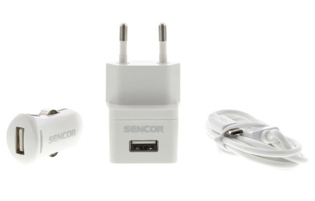 Sencor SCO 515-000WH USB hálózati és autós töltő szett Mobil / Kommunikáció / Smart - Mobiltelefon kiegészítő / tok - Hálózati-, autós töltő - 310356