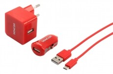 Sencor SCO 516-000RD hálózati és autós USB töltö szett - piros Mobil / Kommunikáció / Smart - Mobiltelefon kiegészítő / tok - Hálózati-, autós töltő - 342964