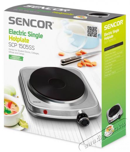 Sencor SCP 1505SS elektromos főzőlap Konyhai termékek - Sütő-főzőlap, tűzhely (szabadonálló) - Elektromos főzőlap (szabadonálló) - 342108