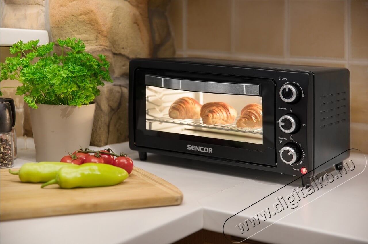 Sencor SEO 1710BK elektromos mini sütő Konyhai termékek - Sütő-főzőlap, tűzhely (szabadonálló) - Mini sütő / mini grill / mini konyha - 342112