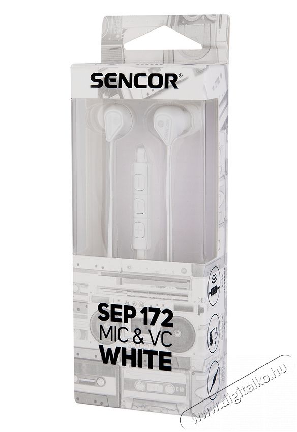 Sencor SEP 172 VCM Fülhallgató - fehér Audio-Video / Hifi / Multimédia - Fül és Fejhallgatók - Fülhallgató mikrofonnal / headset - 351992