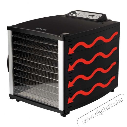 Sencor SFD 7000BK Aszalógép - fekete Konyhai termékek - Konyhai kisgép (sütés / főzés / hűtés / ételkészítés) - Gyümölcsaszaló - 351995
