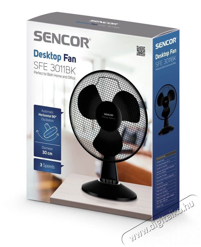 Sencor SFE 3011BK asztali ventilátor Háztartás / Otthon / Kültér - Ventilátor / Légkondicionáló - Asztali ventilátor - 336088