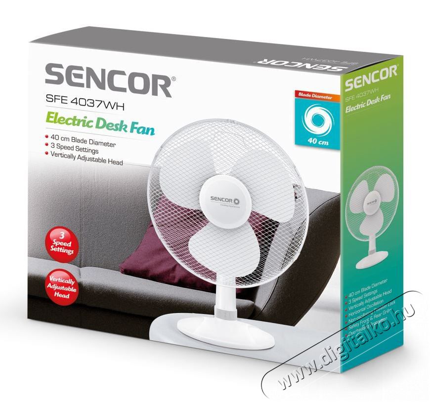 Sencor SFE 4037WH Ventilátor asztali Háztartás / Otthon / Kültér - Ventilátor / Légkondicionáló - Asztali ventilátor - 346009