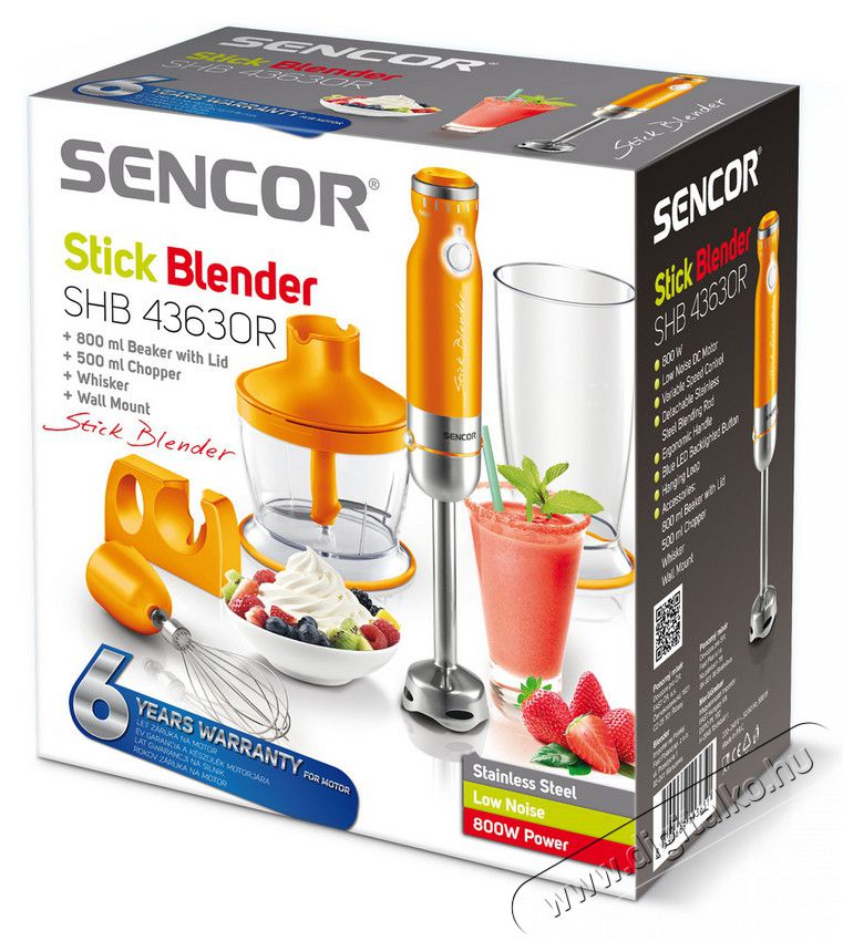 Sencor SHB 4363OR Botmixer szett Konyhai termékek - Konyhai kisgép (előkészítés / feldolgozás) - Botmixer - 273772