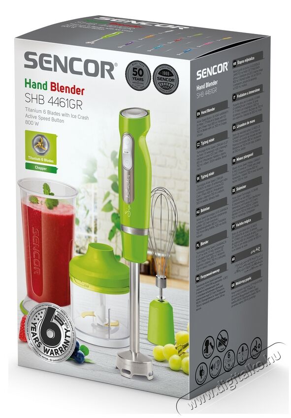 Sencor SHB 4461GR Botmixer szett - zöld Konyhai termékek - Konyhai kisgép (előkészítés / feldolgozás) - Botmixer - 349315