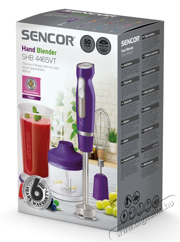 Sencor SHB 4465VT Botmixer szett - lila Konyhai termékek - Konyhai kisgép (előkészítés / feldolgozás) - Botmixer - 349319