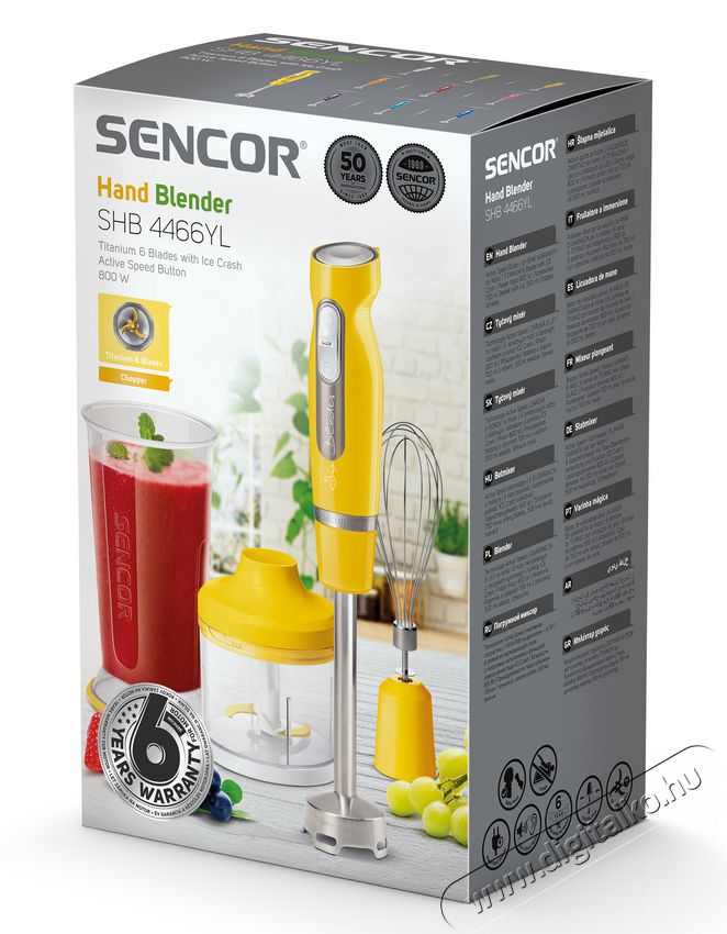 Sencor SHB 4466YL Botmixer szett - citromsárga Konyhai termékek - Konyhai kisgép (előkészítés / feldolgozás) - Botmixer - 349320