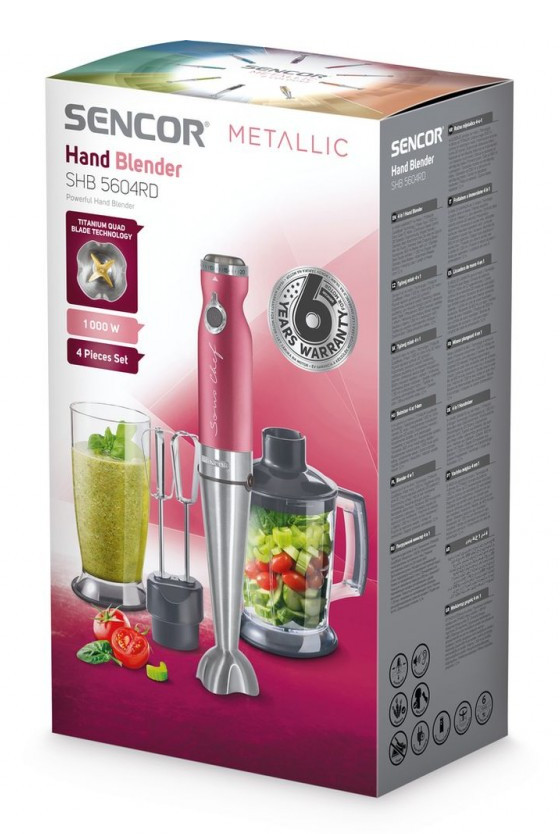 Sencor SHB 5604RD Botmixer szett 4 in 1 Újdonságok - Új termékek - 346018
