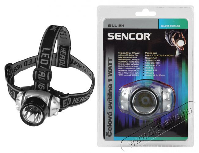 Sencor SLL 51 LED-es Fejlámpa Háztartás / Otthon / Kültér - Világítás / elektromosság - Fejlámpa - 273949