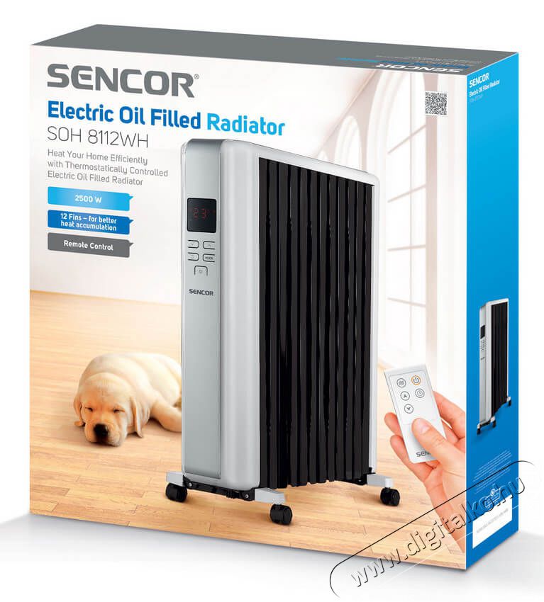 Sencor SOH 8112WH Elektromos Olajradiátor - fehér Háztartás / Otthon / Kültér - Fűtés - Olajradiátor - 346061