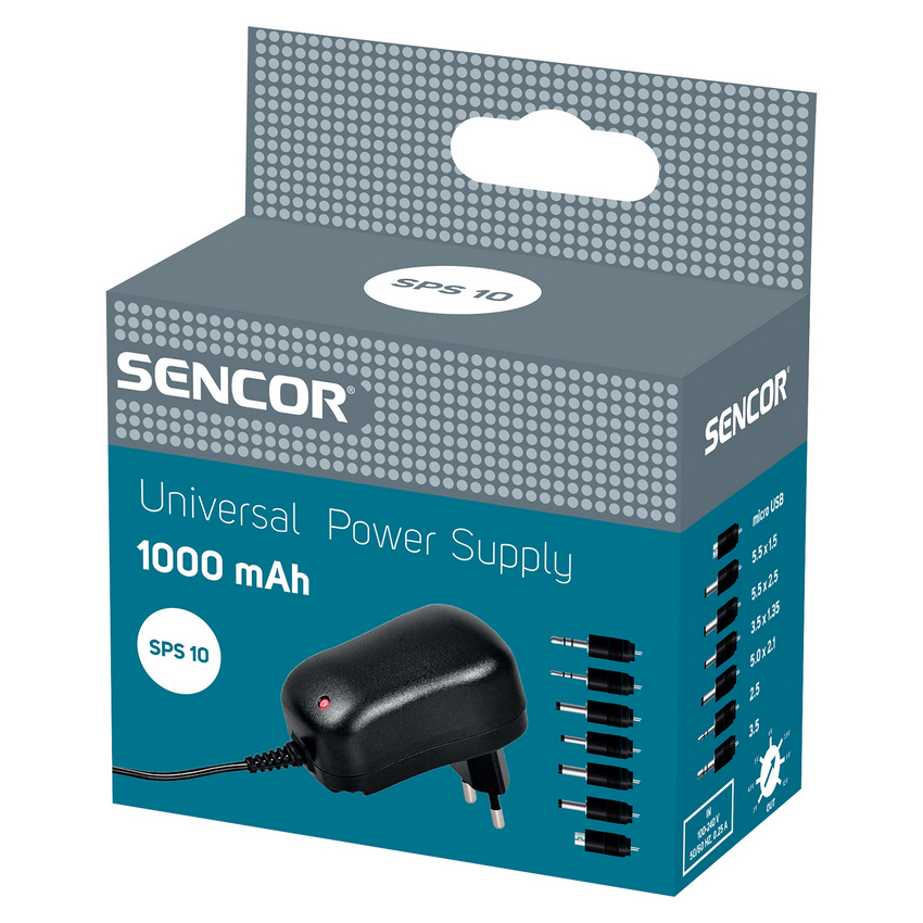 Sencor SPS 10 1000 mA univerzális tápegység Akkuk és töltők - Li-ion akkumulátor és töltő (gyári) - Töltő / hálózati adapter - 351985