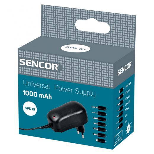 Sencor SPS 10 1000 mA univerzális tápegység Akkuk és töltők - Li-ion akkumulátor és töltő (gyári) - Töltő / hálózati adapter - 351985