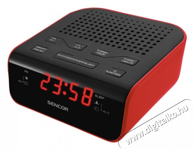 Sencor SRC 136 RD rádiós ébresztőóra - piros Audio-Video / Hifi / Multimédia - Rádió / órás rádió - Ébresztőórás rádió - 283224