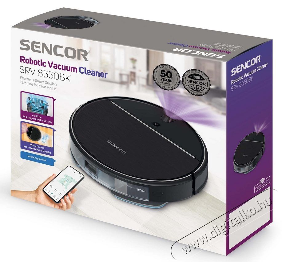 Sencor SRV 8550BK Robotporszívó Háztartás / Otthon / Kültér - Porszívó / takarítógép - Robotporszívó - 364614