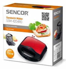 Sencor SSM 4204RD Szendvicssütő - piros/fekete Konyhai termékek - Konyhai kisgép (sütés / főzés / hűtés / ételkészítés) - Melegszendvics / gofri sütő - 274777