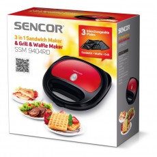 Sencor SSM 9404RD szendvics sütő Konyhai termékek - Konyhai kisgép (sütés / főzés / hűtés / ételkészítés) - Melegszendvics / gofri sütő - 294261