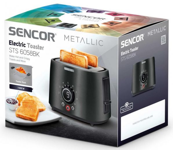 Sencor STS 6058BK kenyérpirító - fekete Konyhai termékek - Konyhai kisgép (sütés / főzés / hűtés / ételkészítés) - Kenyérpirító - 336117