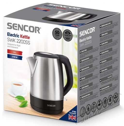 Sencor SWK 2200SS Vízforraló 1,2L Inox Konyhai termékek - Vízforraló / teafőző - 364642