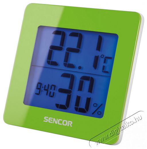 Sencor SWS 15 GN Hőmérő páratartalom-mérő órával - zöld Háztartás / Otthon / Kültér - Lakásfelszerelés - Hőmérő / barométer - 279157