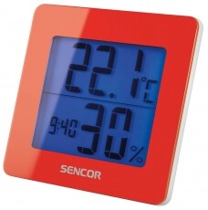 Sencor SWS 15 RD Hőmérő páratartalom-mérő órával - piros Háztartás / Otthon / Kültér - Lakásfelszerelés - Hőmérő / barométer - 279158