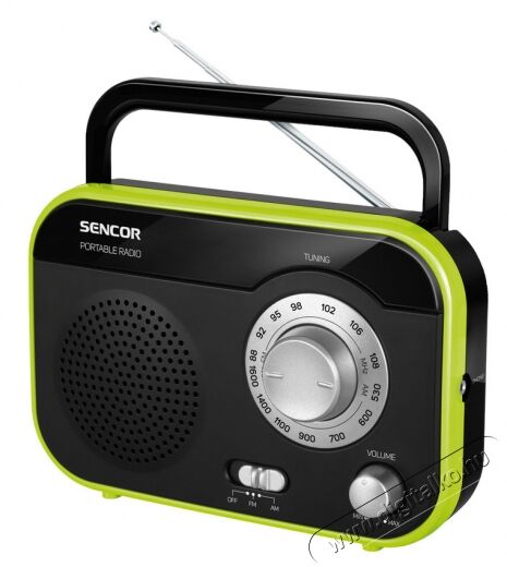 Sencor SRD 210 BGN Hordozható rádiókészülék - fekete/zöld Audio-Video / Hifi / Multimédia - Rádió / órás rádió - Hordozható, zseb-, táska rádió - 275562