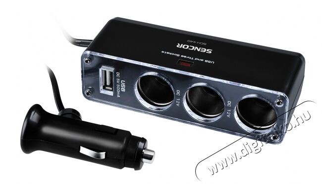 Sencor SCH 440 USB töltő és szivargyújtó elosztó Autóhifi / Autó felszerelés - Autós töltő / szivargyújtó adapter - 260613