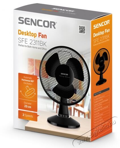 Sencor SFE 2311BK asztali ventilátor Háztartás / Otthon / Kültér - Ventilátor / Légkondicionáló - Asztali ventilátor - 336086