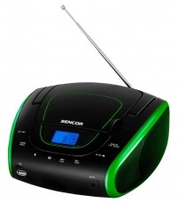 Sencor SPT 1600 BGN rádiómagnó - fekete/zöld Audio-Video / Hifi / Multimédia - Hordozható CD / DVD / Multimédia készülék - Hordozható CD / Multimédia rádiómagnó / Boombox - 310476