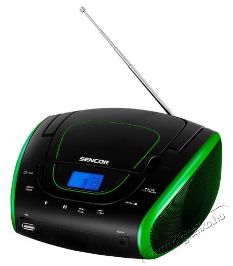 Sencor SPT 1600 BGN rádiómagnó - fekete/zöld Audio-Video / Hifi / Multimédia - Hordozható CD / DVD / Multimédia készülék - Hordozható CD / Multimédia rádiómagnó / Boombox - 310476