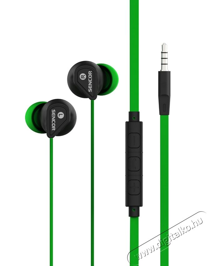 Sencor SEP 172 VCM fülhallgató headset - zöld Audio-Video / Hifi / Multimédia - Fül és Fejhallgatók - Fülhallgató mikrofonnal / headset - 351989