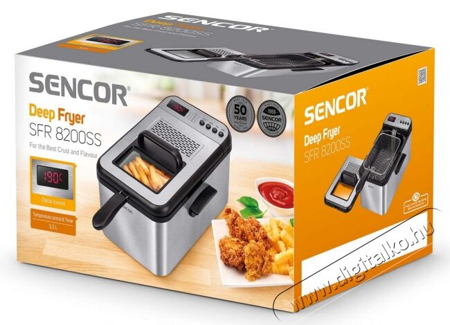 Sencor SFR 8200SS Fritőz Konyhai termékek - Konyhai kisgép (sütés / főzés / hűtés / ételkészítés) - Olajsütő - 364587