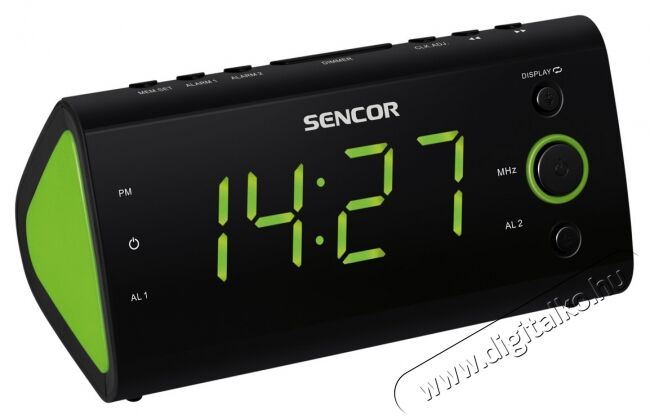 Sencor SRC 170 Rádiós ébresztőóra - zöld Audio-Video / Hifi / Multimédia - Rádió / órás rádió - Ébresztőórás rádió - 260562